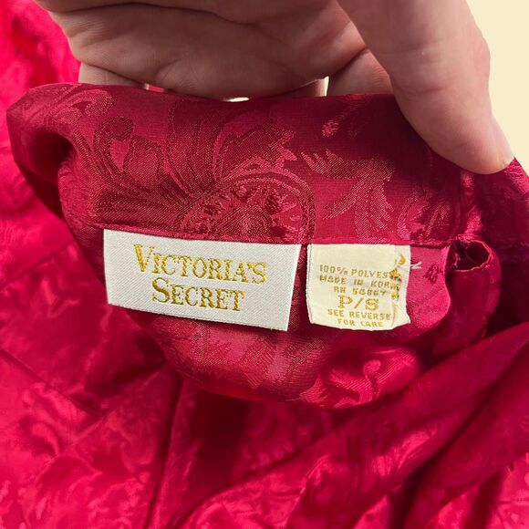 90s Victoria's Secret size PS button down shirt/mini nightgown, vintage pink top - Picture 5 of 6